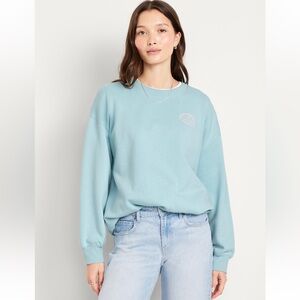 Old navy baby blue Graphic Fleece Crew Neck Top